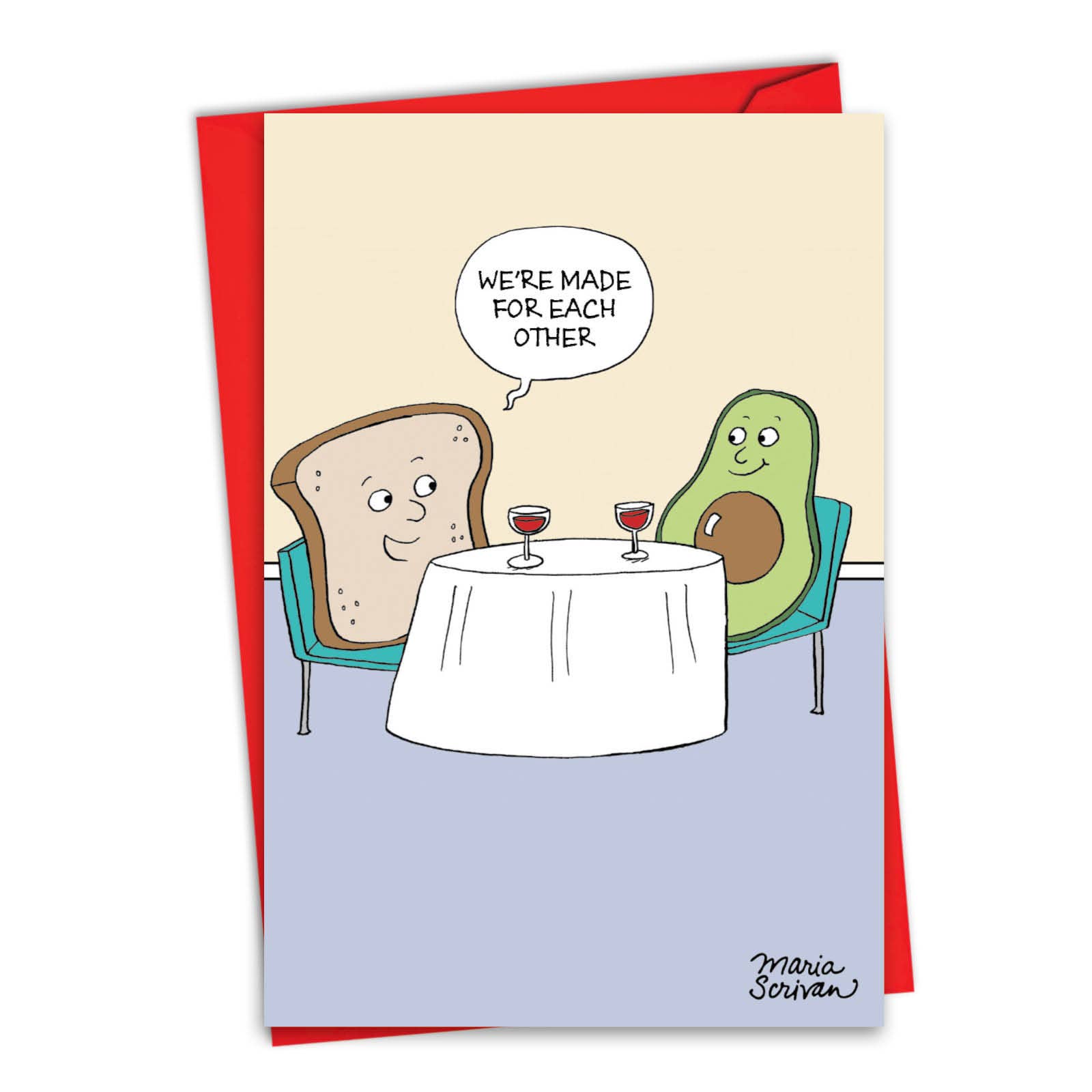 NobleWorks - Wholesale Valentine's Day Card - Valentine's Day Card - Avocado Toast0
