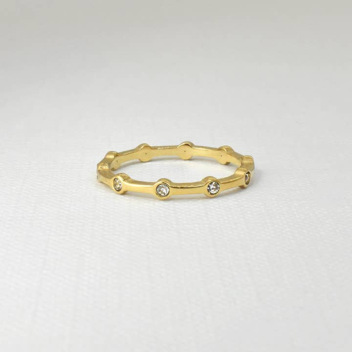 MAI DESIREE - Wholesale Multi-Stone Ring - DAPHNE THIN GOLD PAVE RING2
