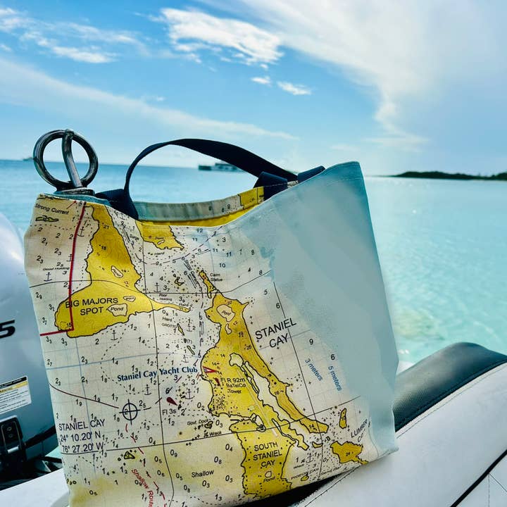 Klassische individuelle Tragetasche — Personalisierte nautische Karte oder Standort für den Großhandel von Not for Navigation