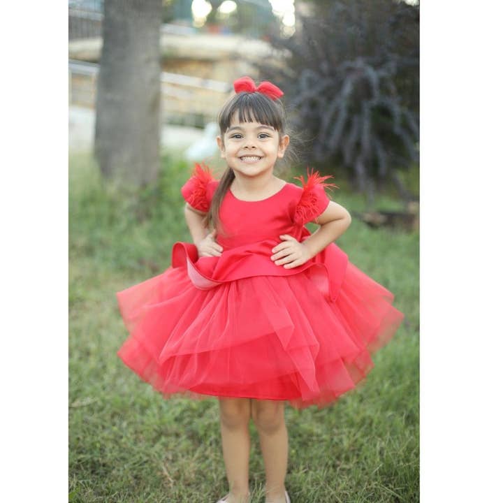 My Baby By Merry – Engroshandel Kjole - Børn – Rød blomsterpige kjole, halloween kostume til børn