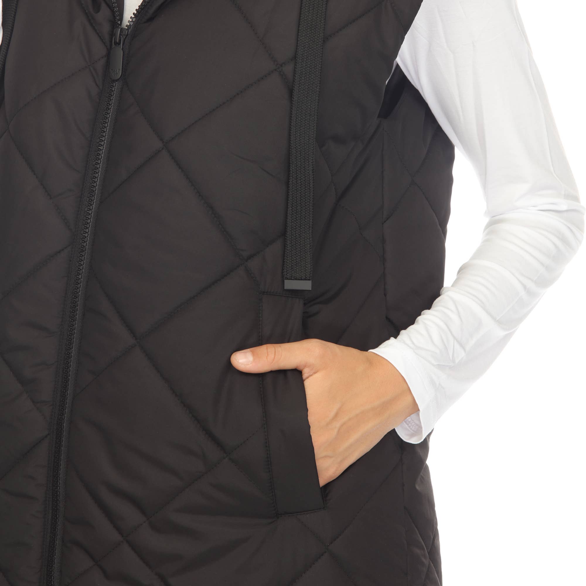 WHITE MARK - Wholesale Outerwear Vest - Women's - Women's Diamond Quilted Hooded Puffer Vest20