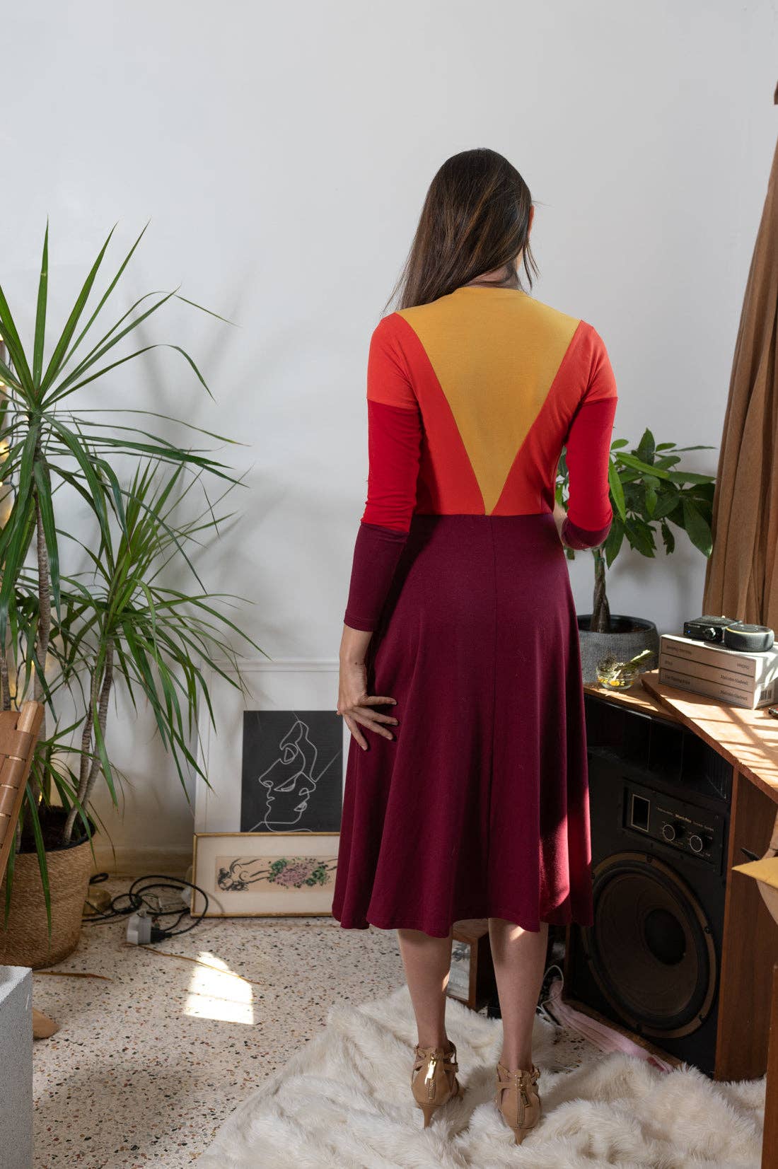 Manifiesto - Vente Robe – femme - Robe-pull midi Sunset3