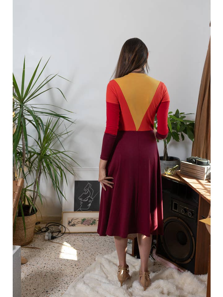 Manifiesto - Vente Robe – femme - Robe-pull midi Sunset3