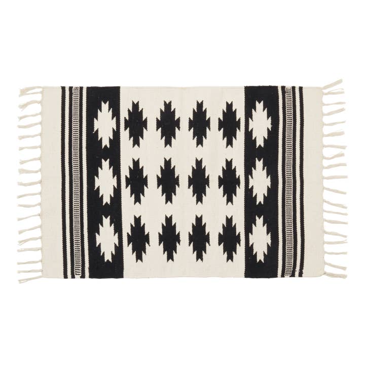 Black White Southwestern Rug for wholesale on Faire1