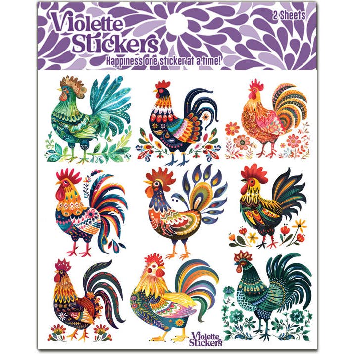 Violette Stickers - Wholesale Sticker - K353 Rooster Stickers