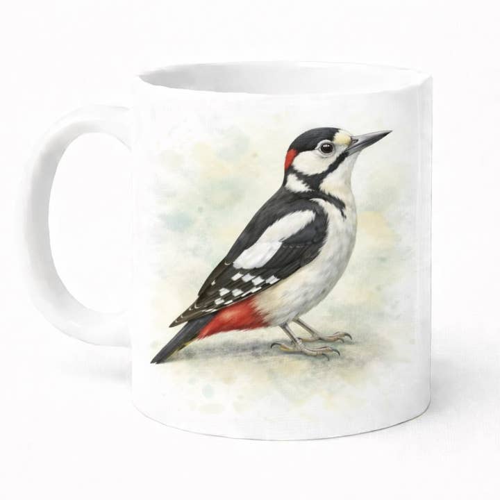 Caneca de Cerâmica Brilhante de 11 Oz Resistente à Máquina de Lavar Louça Woodpecker por atacado de Brew Crew Gifts