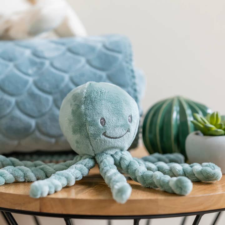 Hippychick - Wholesale Stuffed/Plush Toy - Kids & Baby - Nattou Lapidou - Piu Piu Octopus Copper Green