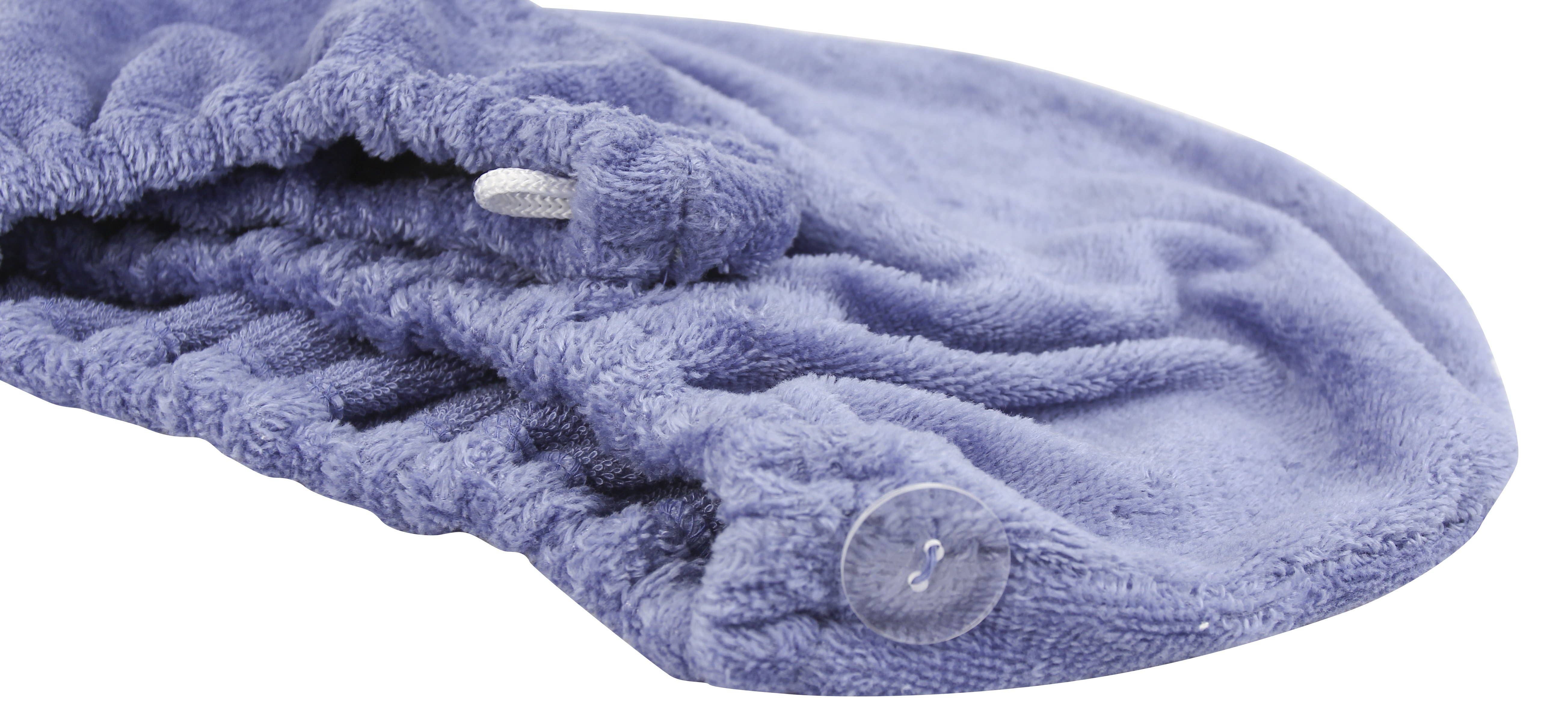 Everplush - Vendita all'ingrosso Asciugamani da bagno - Set di fascia da bagno extra peluche+turbante per capelli - blu pervinca6