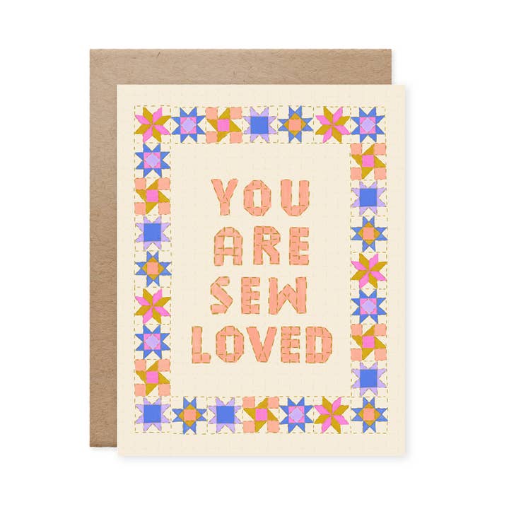 You Are Sew Loved, biglietto di amicizia e incoraggiamento per la vendita all'ingrosso da parte di Naomi Paper Co.