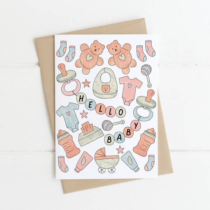 Hello Baby | Greeting Card | Socially Conscious for wholesale by Made by a Potato
