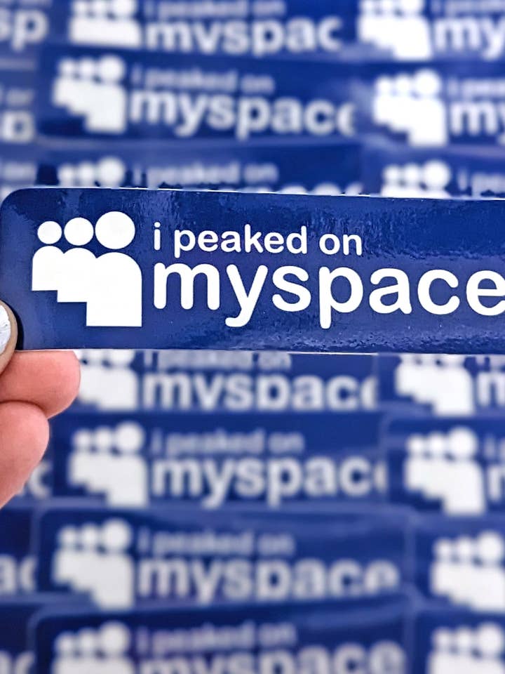 Autocollant J'ai Peaked sur Myspace pour la vente par All That Raaz