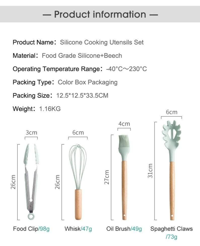 Homerely (We Cover All Import Duties) - Vendita all'ingrosso Set di utensili da cucina - Set di utensili da cucina in silicone da 12 pezzi3