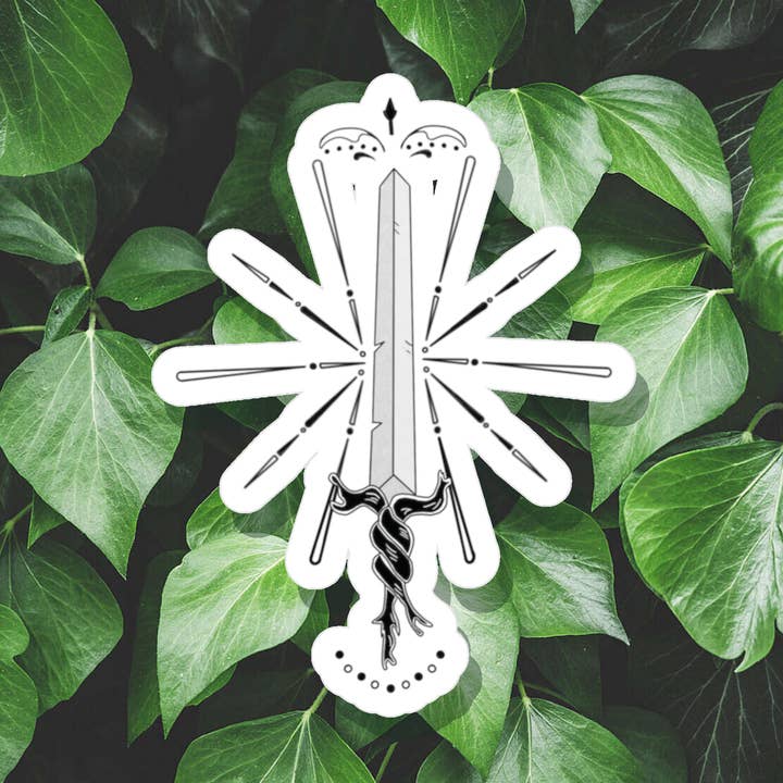 Root Sword Satin Sticker for wholesale by Sierra Green Artistry 333