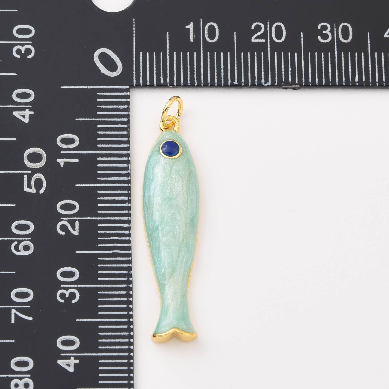 findings4uGem - Vente Breloques/médailles personnalisées - Pendentif Poisson en Émail pour Bracelet Collier Plaqué Or, CP23063