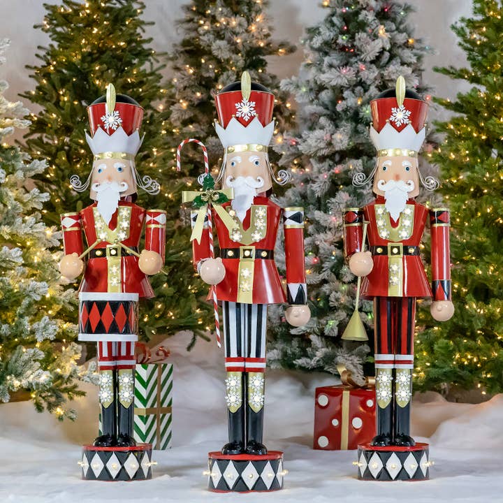 Zaer Ltd. International - Wholesale Holiday Nutcracker - 61" Tall Iron Nutcracker with LED Lights- 3 Options