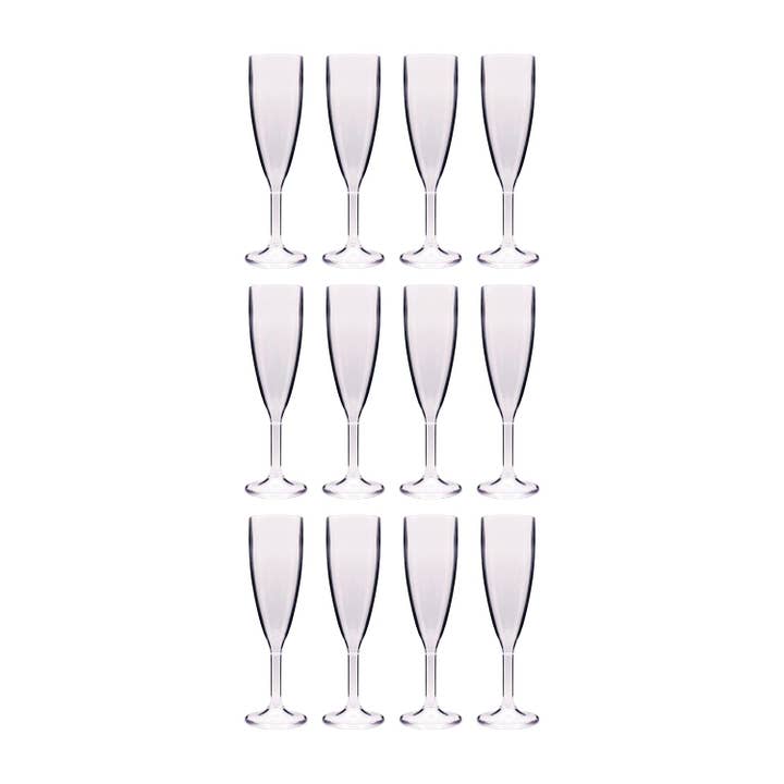 Polycarbonaat drinkgerei dia.2,25" h:8,5" 6 oz. Ronde heldere polycarbonaat champagnefluit (Set van 12) voor wholesale door TURGLA HOME