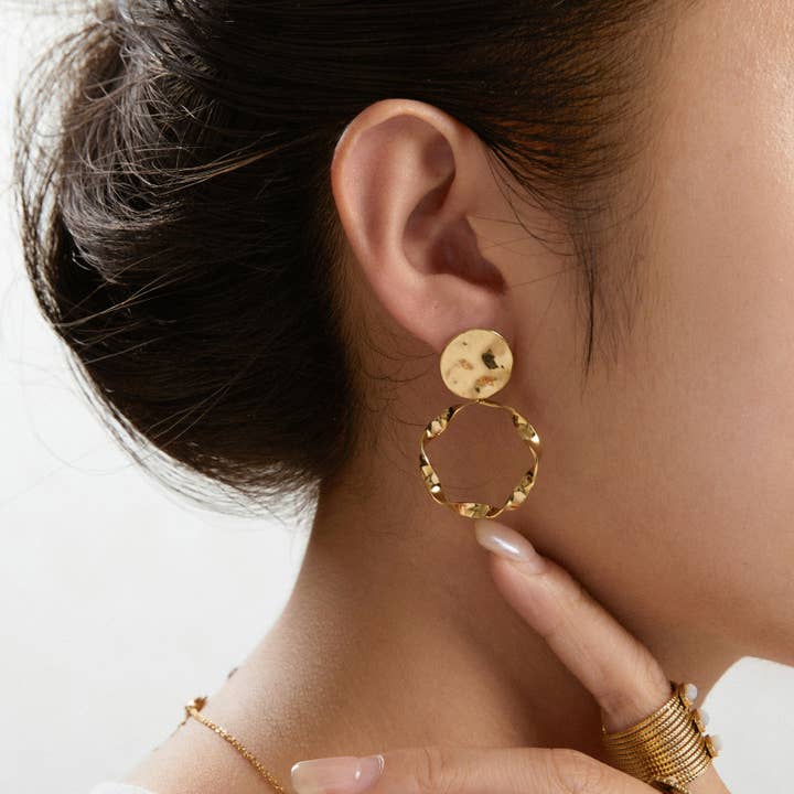 Skylar - Circle Drop Earrings for wholesale by Lovelika