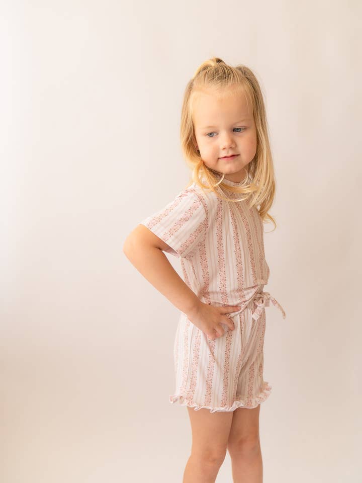 Pijama de Duas Peças | Floral Rosa por atacado de Annie Bean & Co