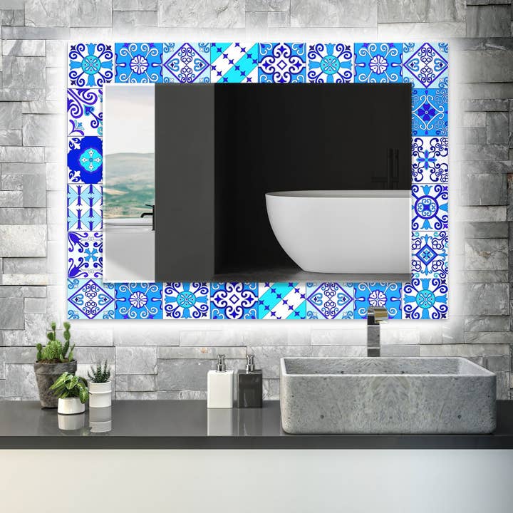 Espelho de parede de vidro temperado em mosaico por atacado de MyPhotostation