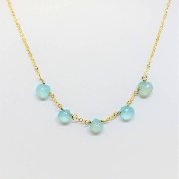 5 Aqua Chalcedoon edelsteen ketting voor wholesale door J. Mills Studio