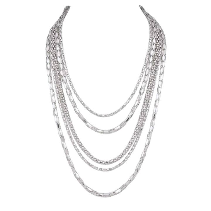 Mix Chain Layer Necklace for wholesale by LA Jewelry Plaza