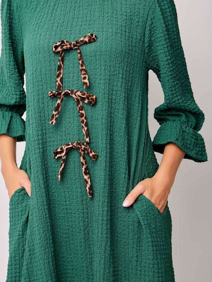 Celeste Clothing - Wholesale Dress - Women's - WOMEN'S PLUS SIZE MAXI DRESS -LEOPARD CONTRAST AND BOWS 13