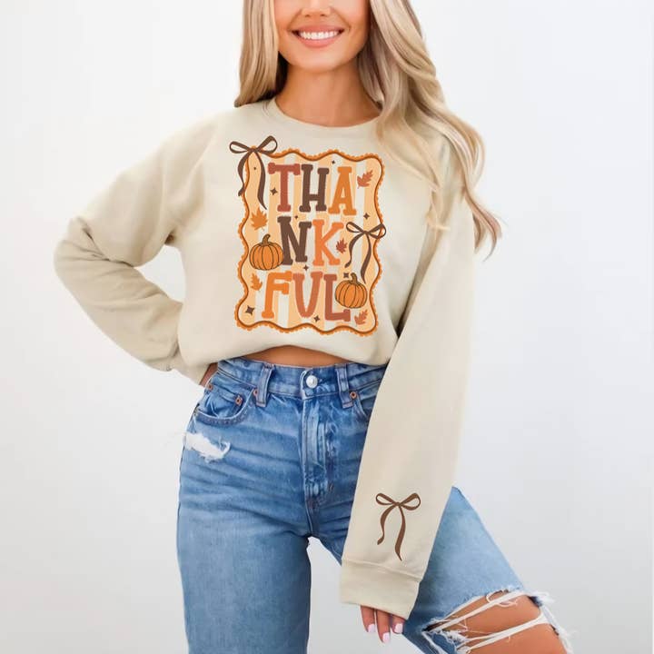 Thankful Sweatshirt for wholesale by Lush Designs