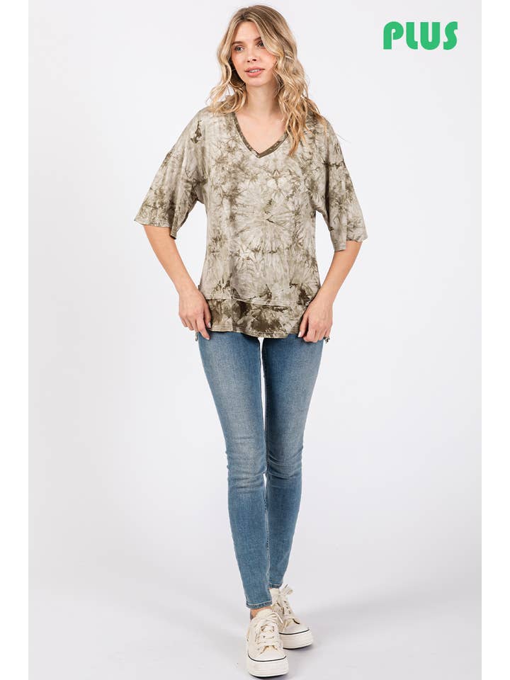 ZiA Apparel - Wholesale Tunic - Women's - A comfortable tie-dye printed plus top