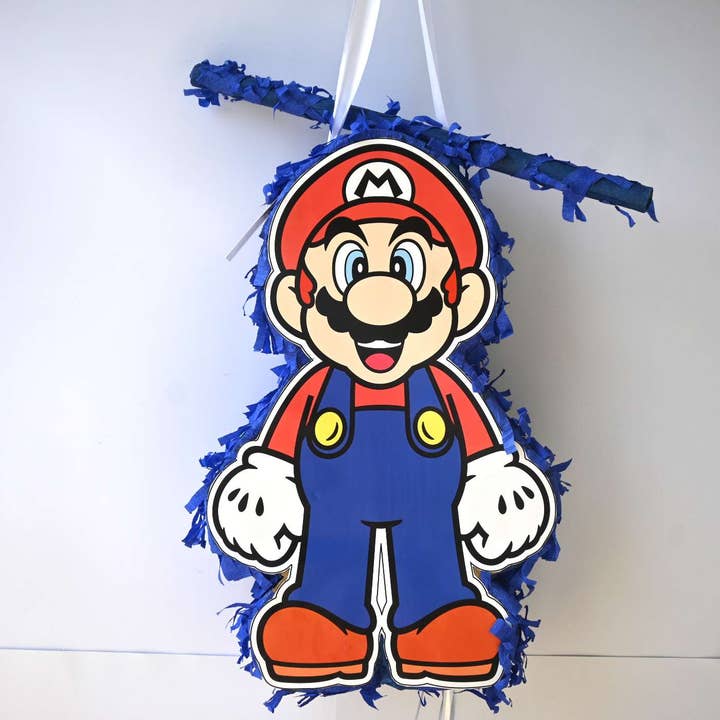Handmade Mario Theme Pull String Pinata With Stick for wholesale by Zwende