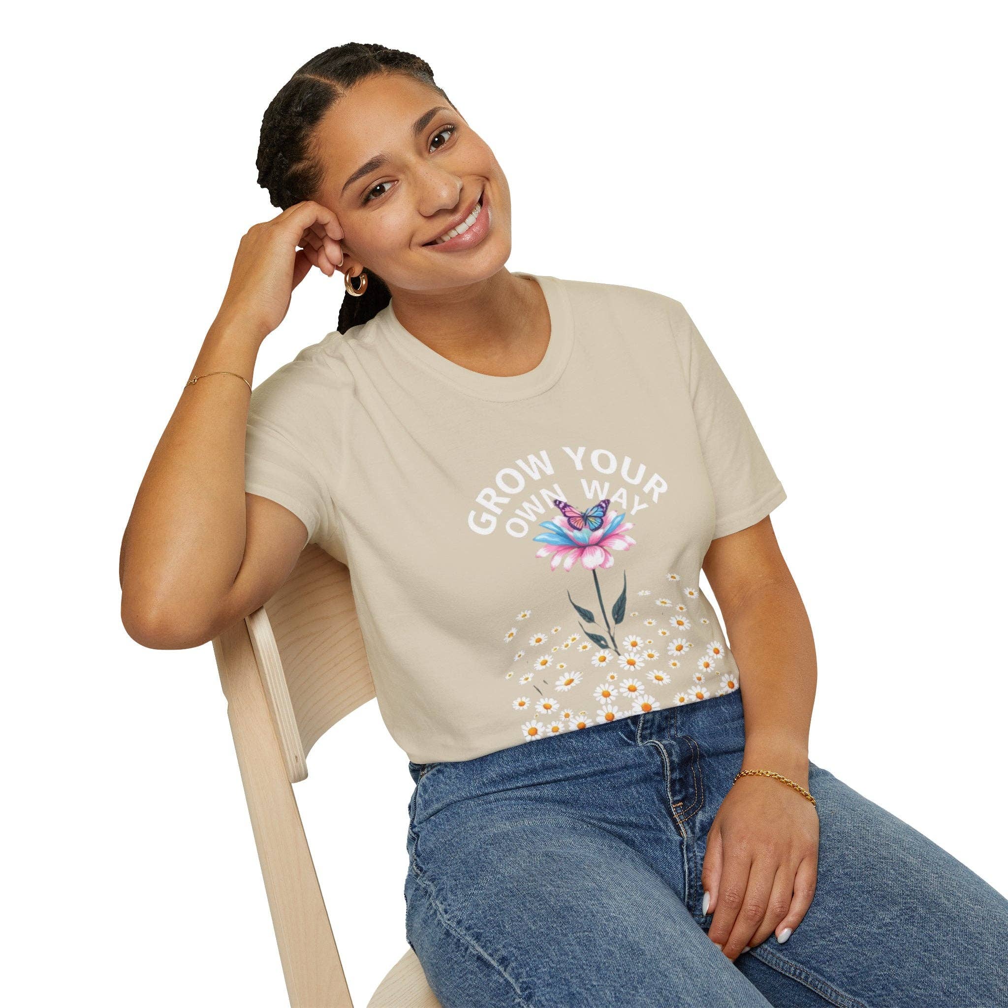 EqualiTees.Me LLC - Wholesale Screen Printed T-Shirt - Unisex - Grow Your Own Way Trans Pride Unisex T-Shirt - Floral Design for Garden Lovers21