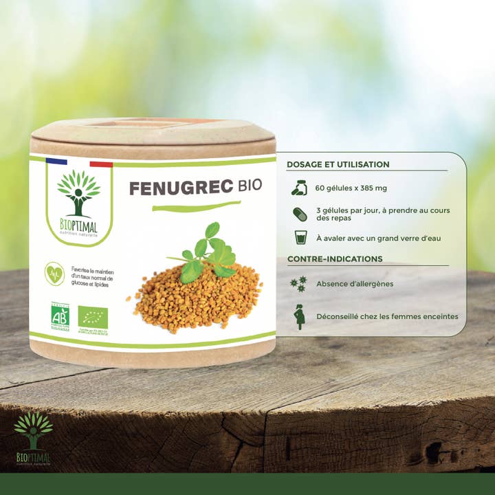 Bioptimal - Wholesale Oral Supplement/Vitamin - Organic fenugreek - Food supplement - in capsules