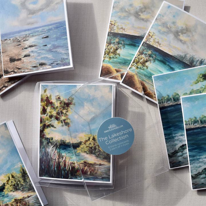 Lakeshore Notecard Set for wholesale by Glass Muriel