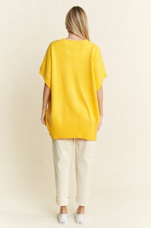 JADE BY JANE - Wholesale Knit Top - Women's - SHORT SLEEVE SMILE OVERSIZED KNIT TOP9