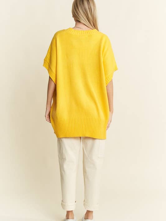 JADE BY JANE - Wholesale Knit Top - Women's - SHORT SLEEVE SMILE OVERSIZED KNIT TOP9