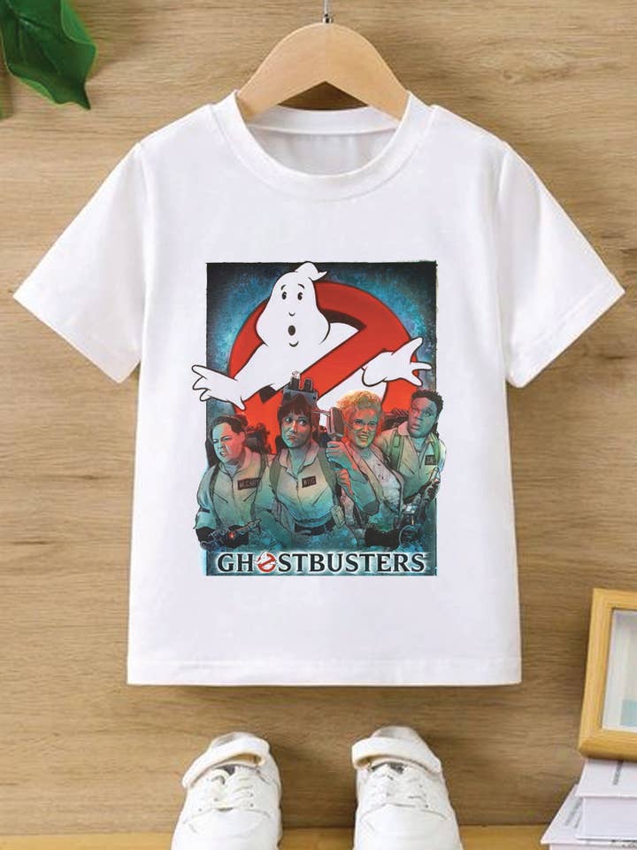 L1061 - T-shirt met grafische print van GHOSTBUSTERS voor wholesale door KNOCK ON THE STYLE
