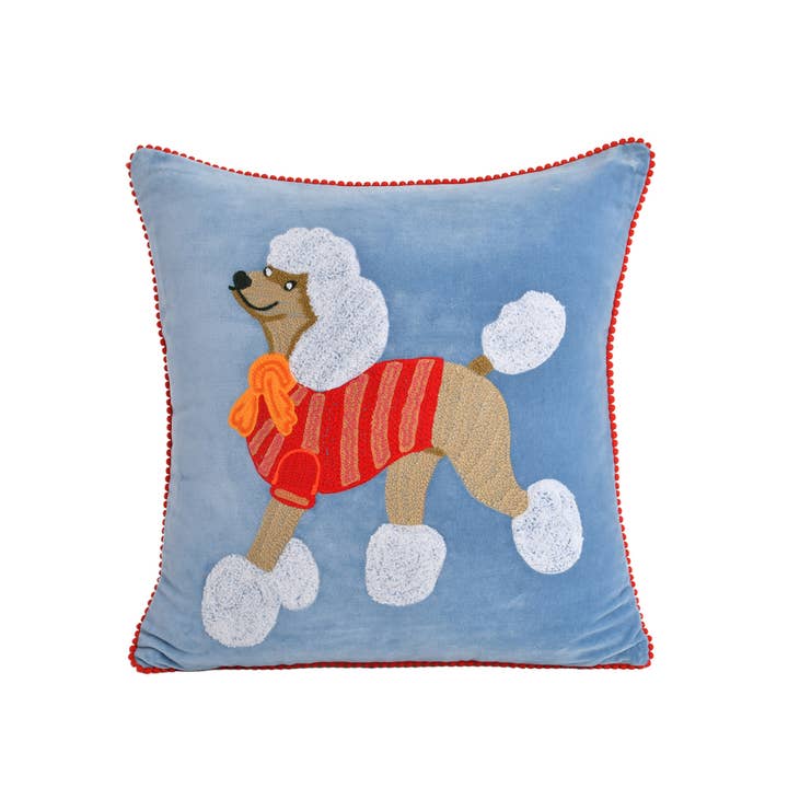 Karma Living - Wholesale Throw/Decorative Pillow - 2ABCC23877_DBRD Set/2 POODLE DOG SOOCUTE VELVET PILL18x18"1