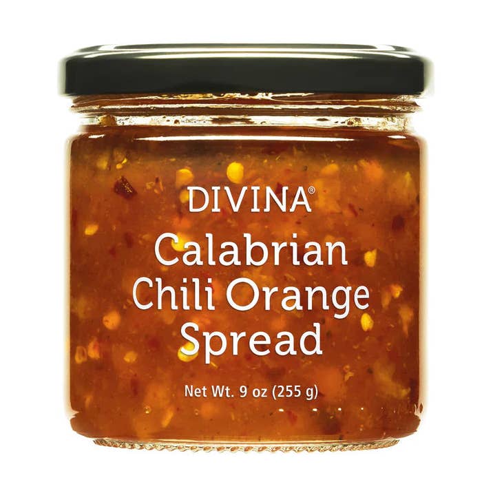 Bocaux de confiture d'orange au piment calabrais Divina pour la vente par Keystone Cheese