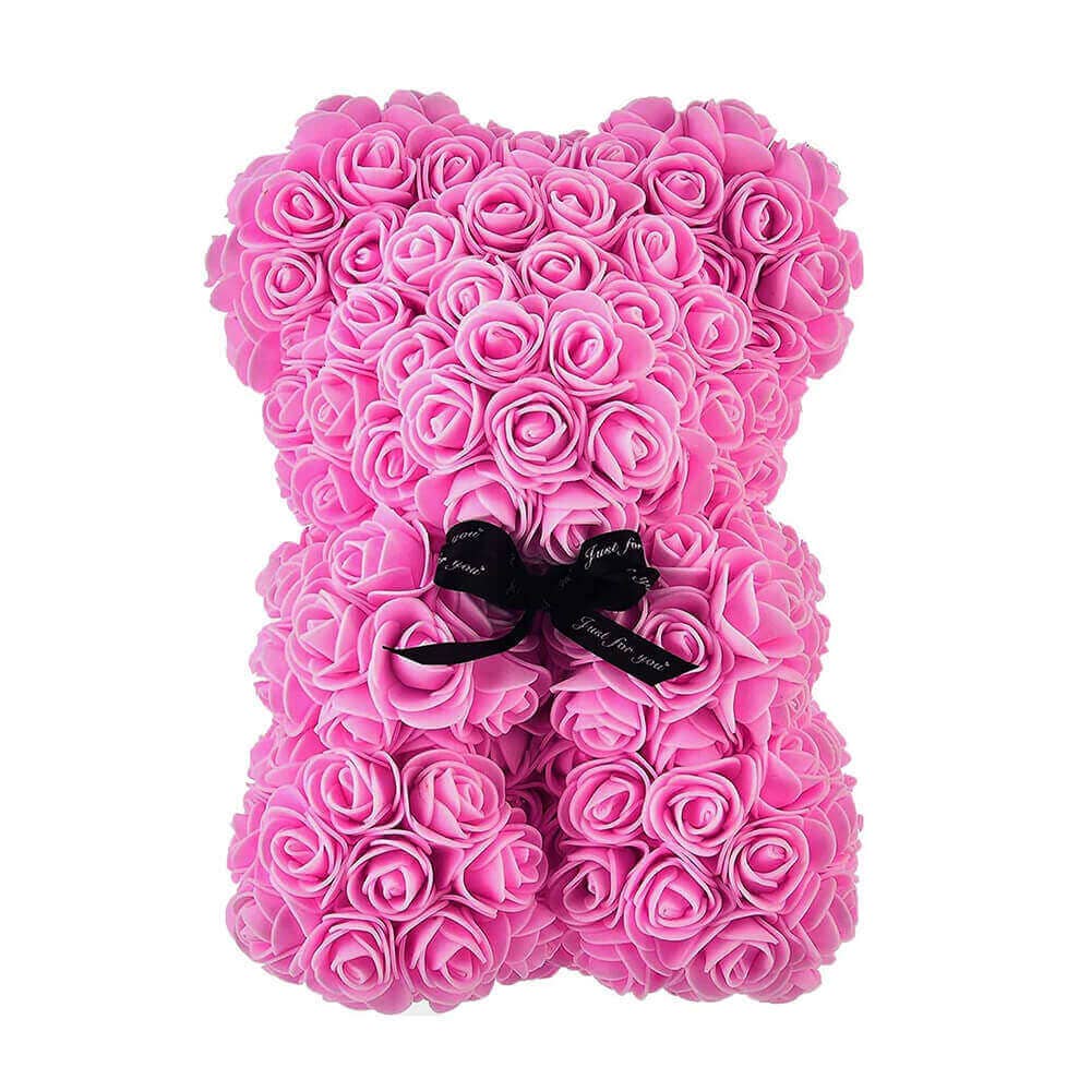 giftland - Vendita all'ingrosso Fiori finti - Orsetto di rose con scatola regalo - Orsetto di rose artificiali 25 cm4