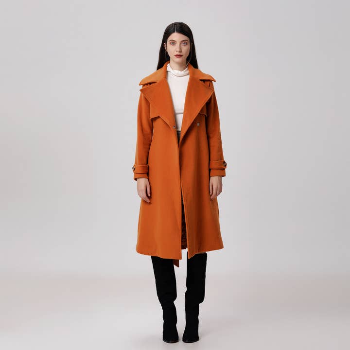 Smart and Joy - Wholesale Trench Coat - Women's - Wool coat with wide shutters1