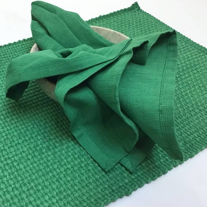 natural habitat - Wholesale Placemat - Tablemats Woven Homespun Solid Kelly Green