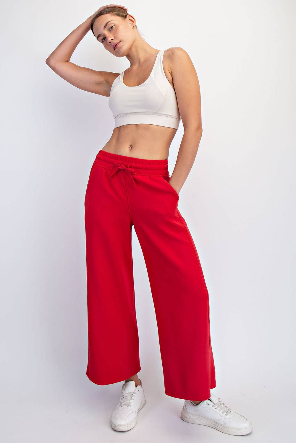 Peace Love Line - Wholesale Pants - Women's - PL9595 - MODAL SCUBA CROPPED WIDE PANT14