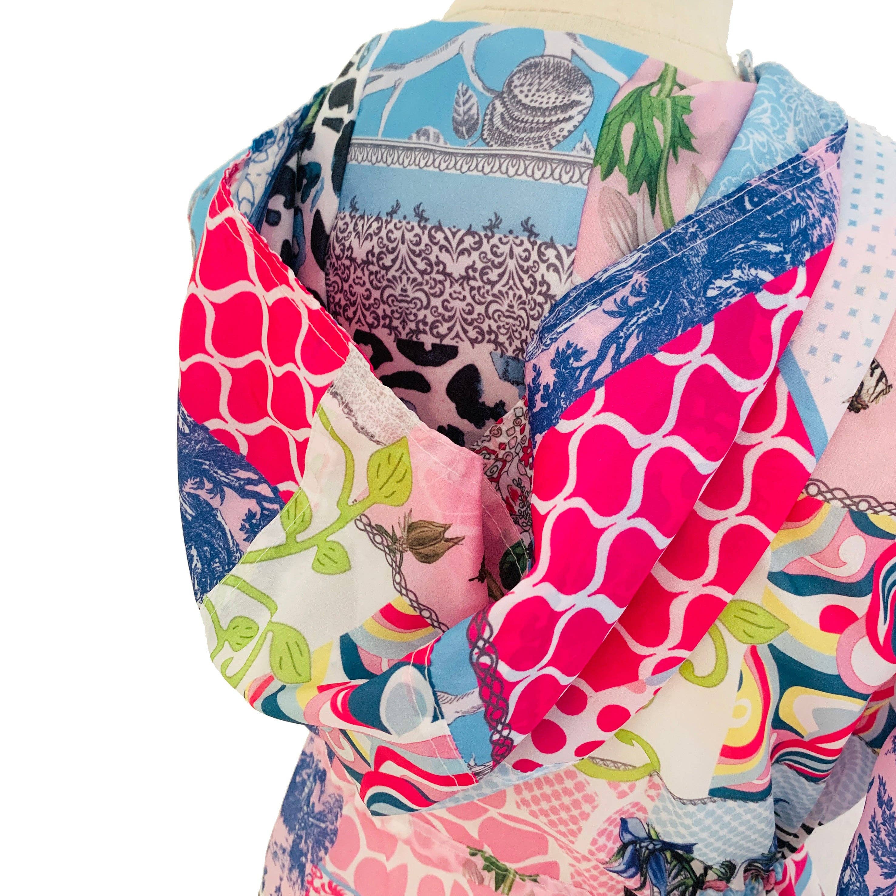 Rosehip Design – wholesale Raincoat – Women's – Hampton Parka - Patchwork Pink1