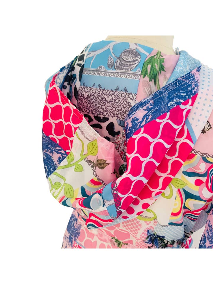 Rosehip Design - Vente Imperméable – femme - Parka Hampton - Patchwork rose1