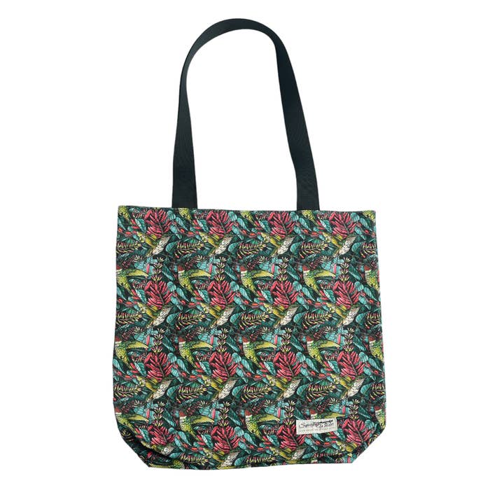 Flying Jewels Hummingbirds Canvas Shopping Tote for wholesale by Sipsey Wilder