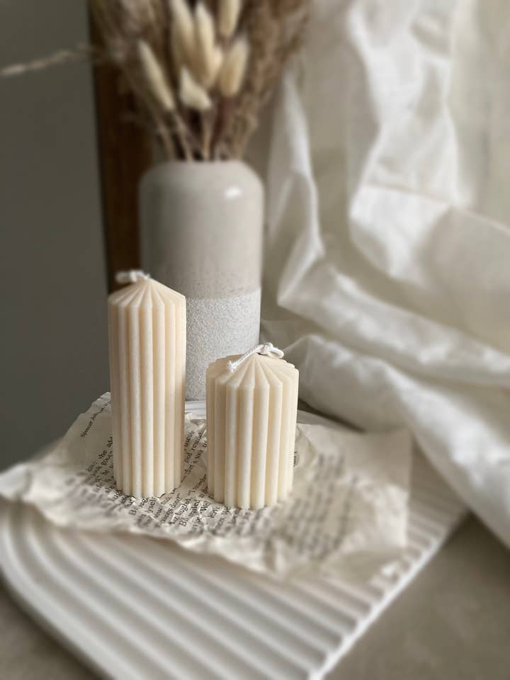 Small Pillar Candle Duo for wholesale by Suri & Co.Ch