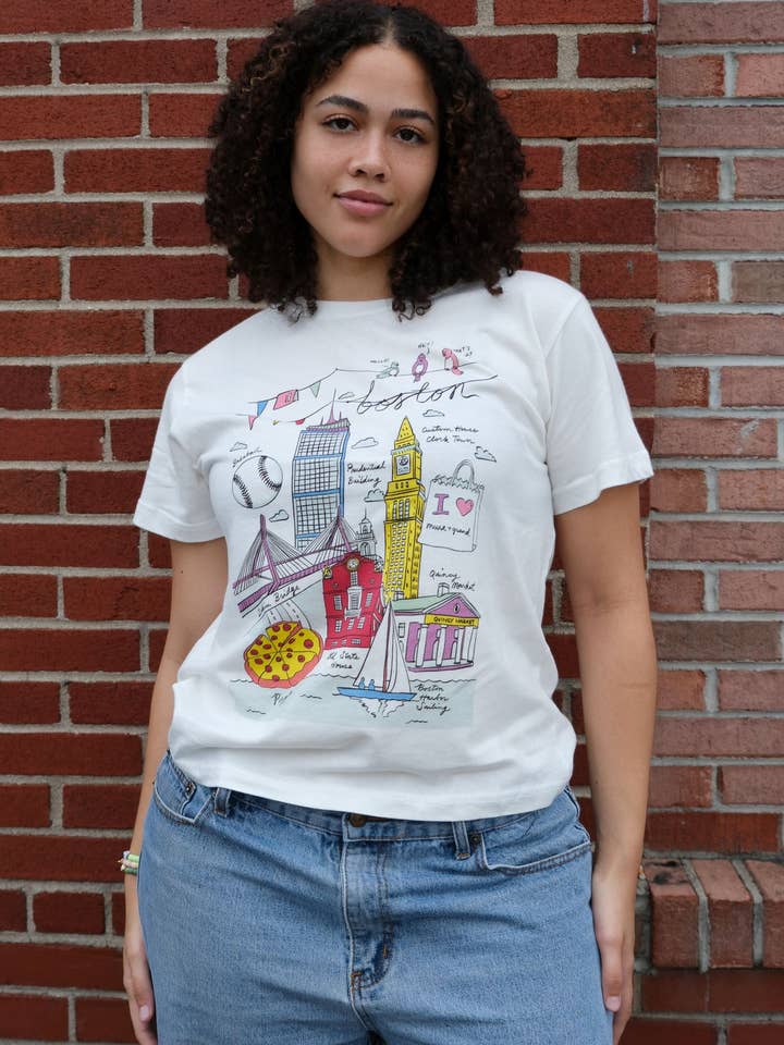 Boston Illustration Tshirt for wholesale by Mure and Grand