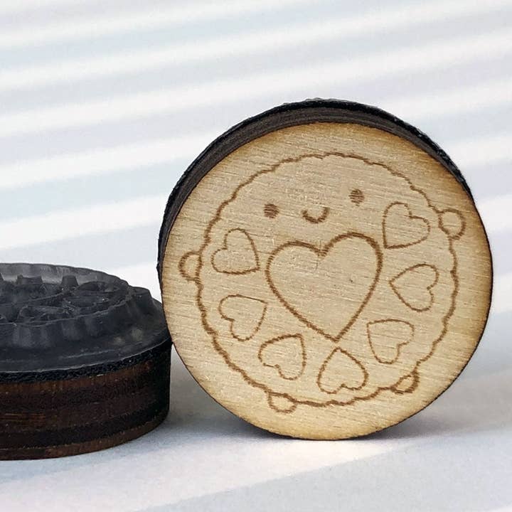 Asking For Trouble - Wholesale Rubber/Decorative Stamp - Jammie Dodger Kawaii Polymer Stamp2