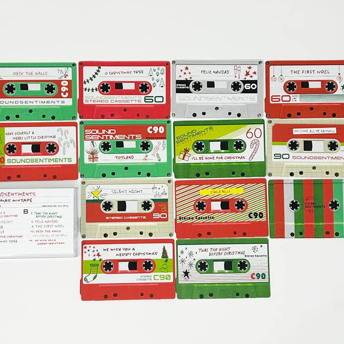 CHRISTMAS MIXTAPE CASSETTE CARDS for wholesale by SoundSentiments