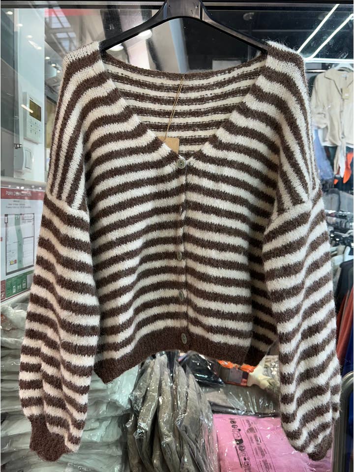 LÉA & LUC - Wholesale Cardigan - Women's - Striped cardigan REF. 5106226