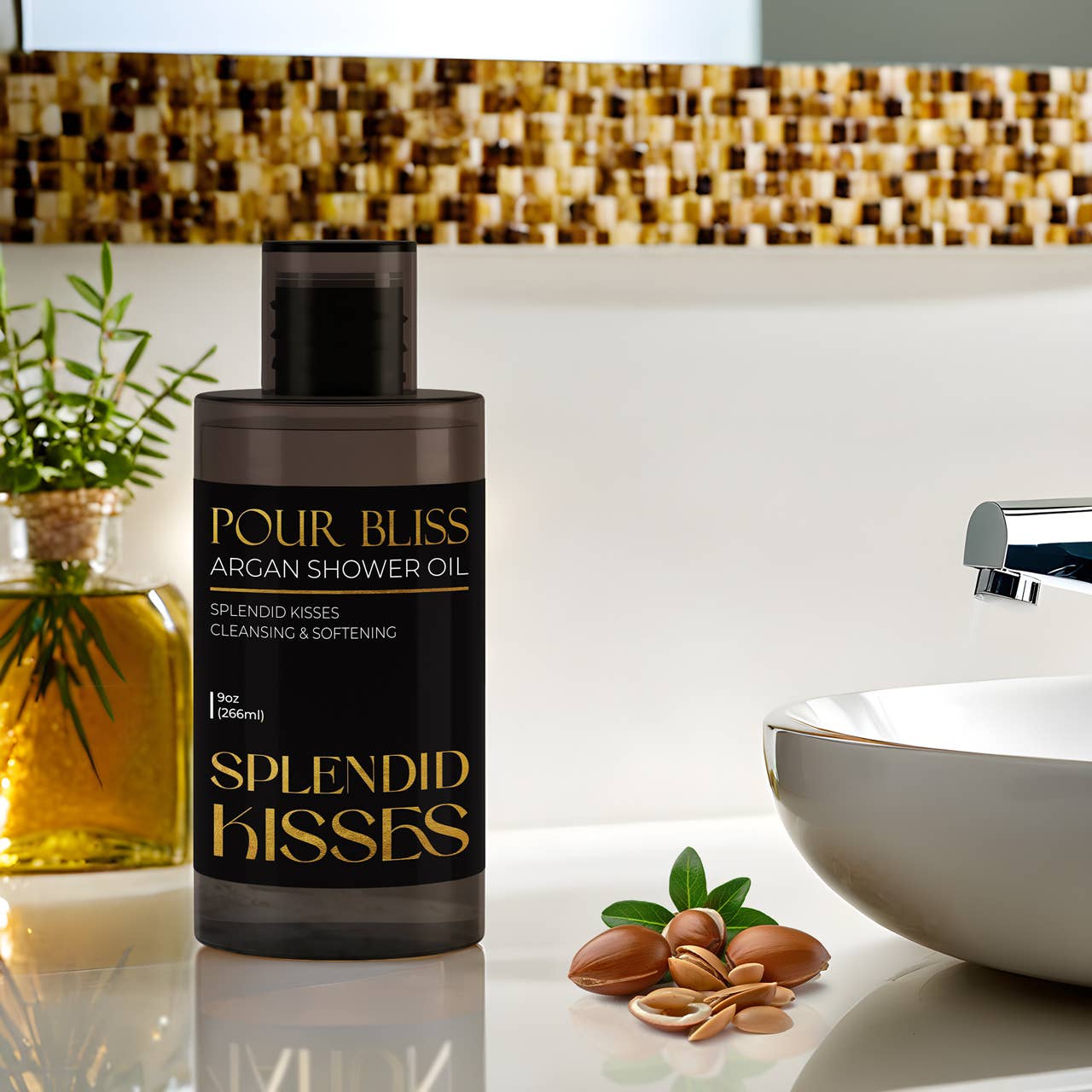 The Midwest Sea Salt Company – wholesale Body wash/shower gel – Splendid Kisses Pour Bliss Cleansing Argan Shower Oil - 9oz5